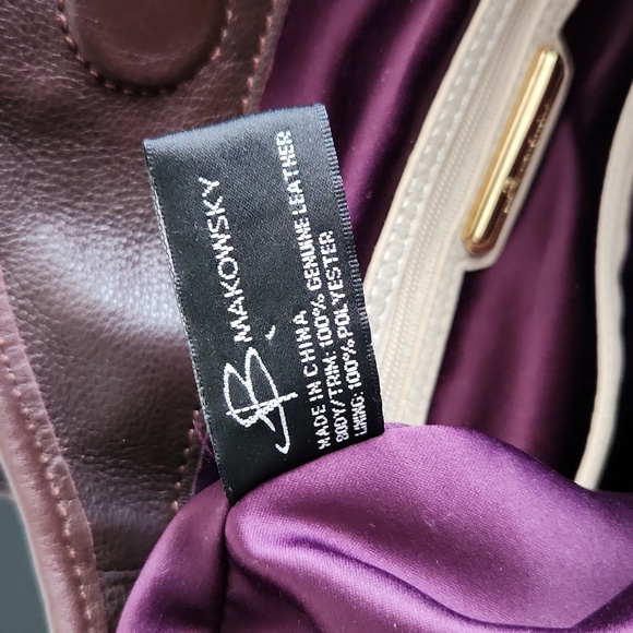 B. Makowski Brown large leather handbag - Picture 10 of 16